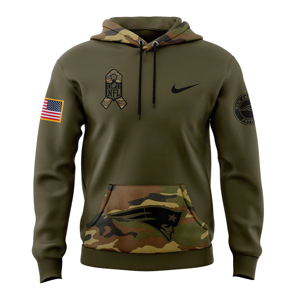 New England Patriots Camo Salute to Service Club Fleece Pullover Hoodie V3 - Famjoys New England Patriots Camo Salute to Service Club Fleece Pullover Hoodie V3 - Famjoys