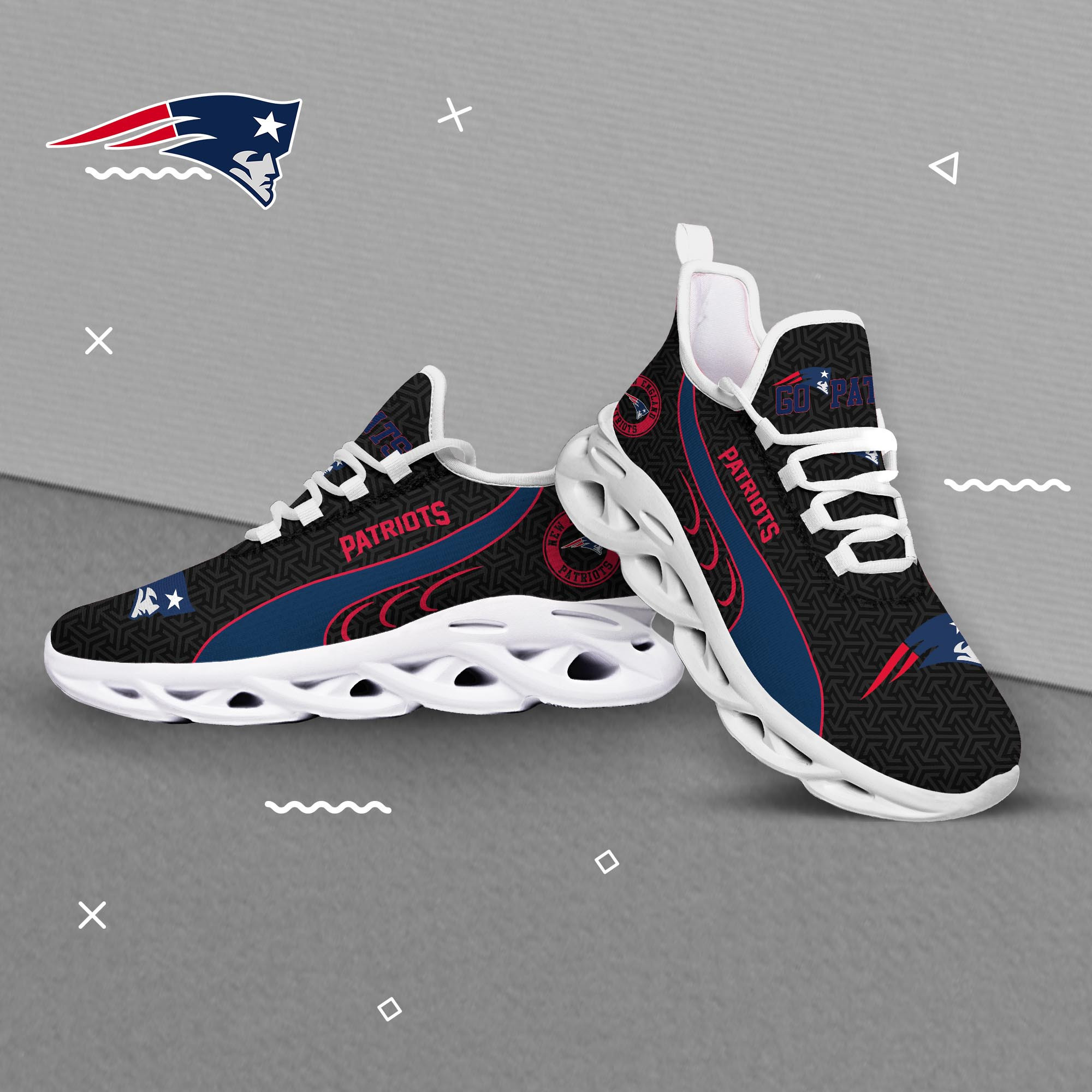 New England Patriots Clunky Shoes T-42107 - Famjoys New England Patriots Clunky Shoes T-42107 - Famjoys