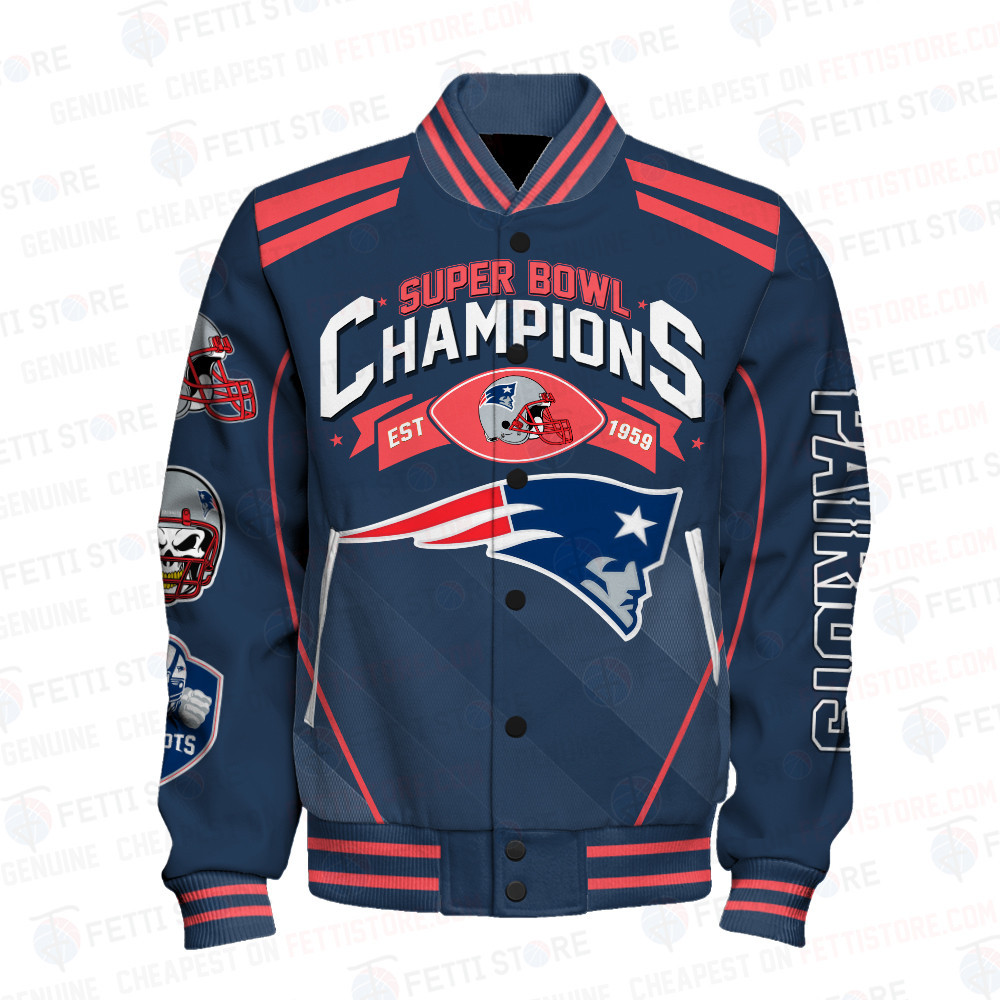New England Patriots National Football League Champions Varsity Jacket - Famjoys New England Patriots National Football League Champions Varsity Jacket - Famjoys