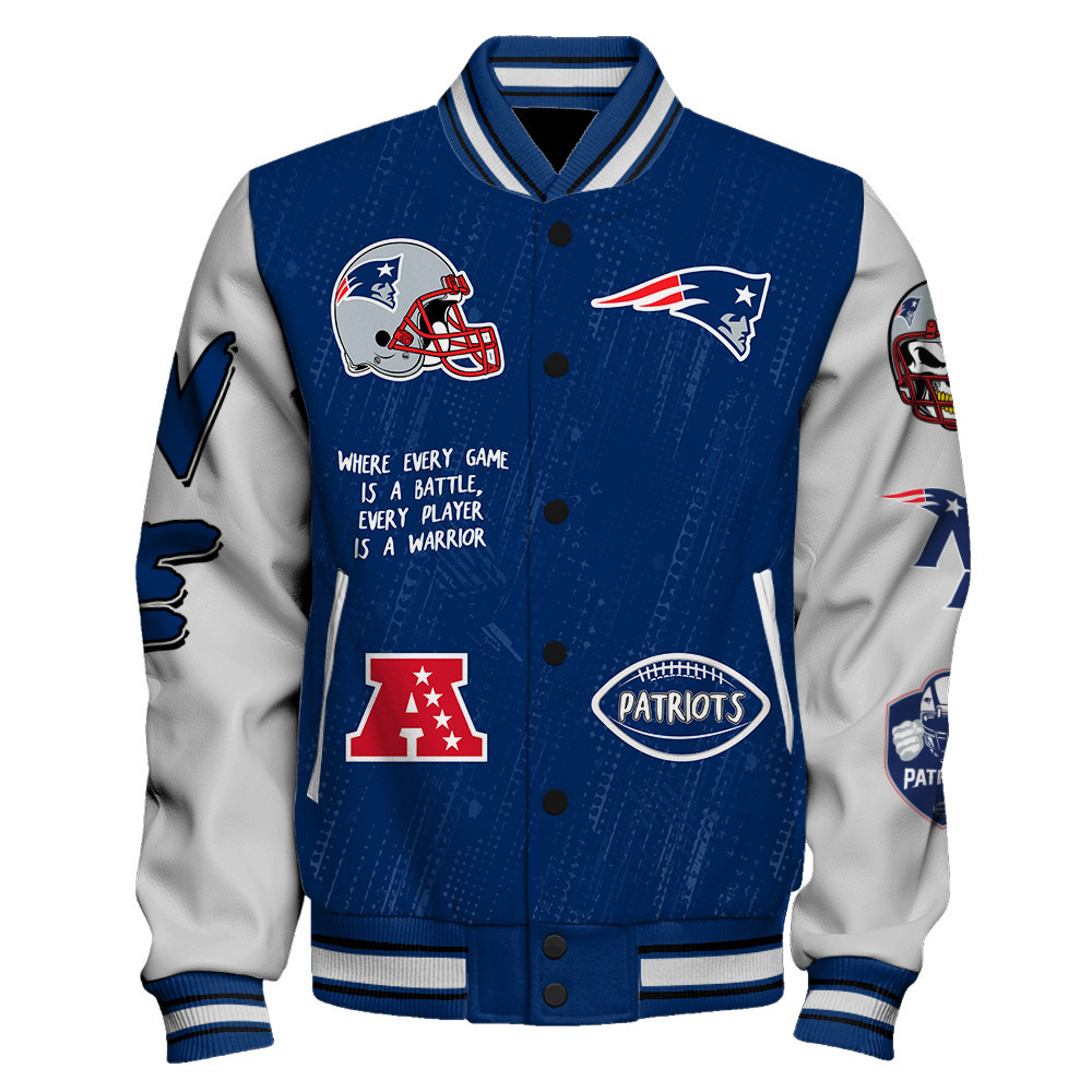 New England Patriots National Football League Conquer Every Field Unisex Varsity Jacket - Famjoys New England Patriots National Football League Conquer Every Field Unisex Varsity Jacket - Famjoys