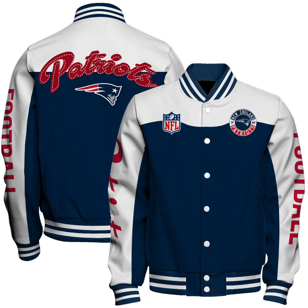 New England Patriots National Football League Face Any Weather Unisex Varsity Jacket - Famjoys New England Patriots National Football League Face Any Weather Unisex Varsity Jacket - Famjoys