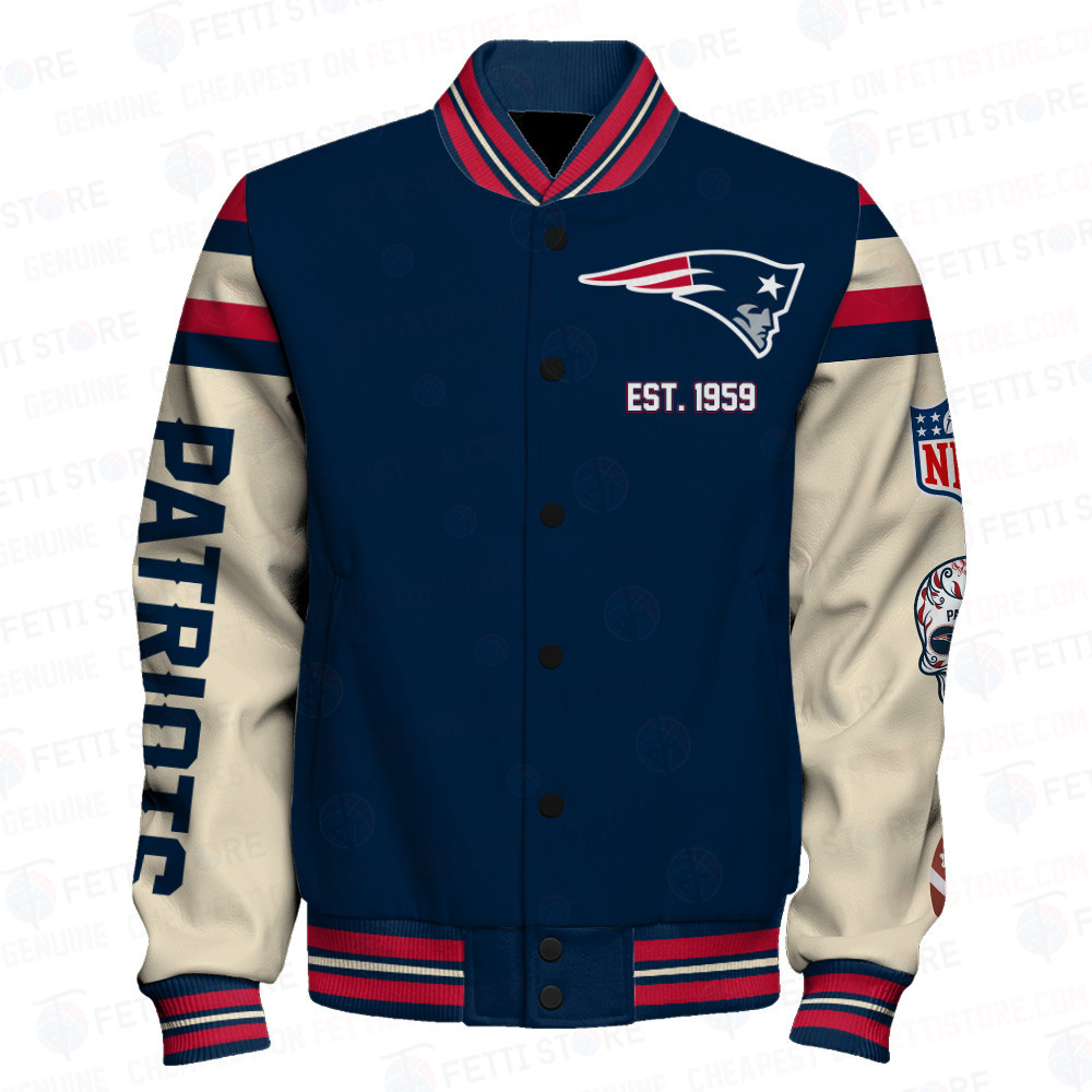 New England Patriots National Football League Print Varsity Jacket SFAT V2 - Famjoys New England Patriots National Football League Print Varsity Jacket SFAT V2 - Famjoys