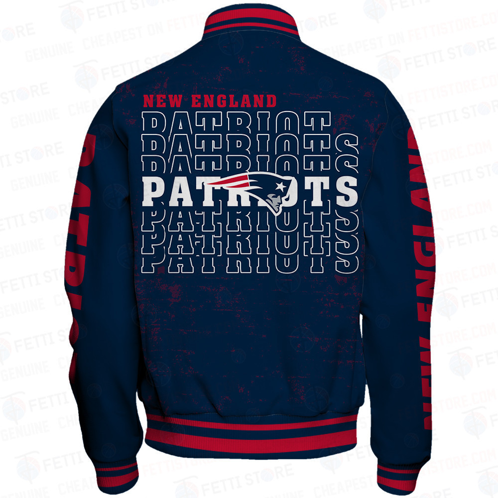 New England Patriots National Football League Print Varsity Jacket STM V6 - Famjoys New England Patriots National Football League Print Varsity Jacket STM V6 - Famjoys