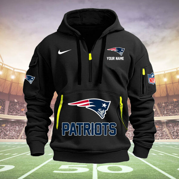New England Patriots New Personalized Quarter Zip Hoodie AZBTQZH000002 - Famjoys New England Patriots New Personalized Quarter Zip Hoodie AZBTQZH000002 - Famjoys