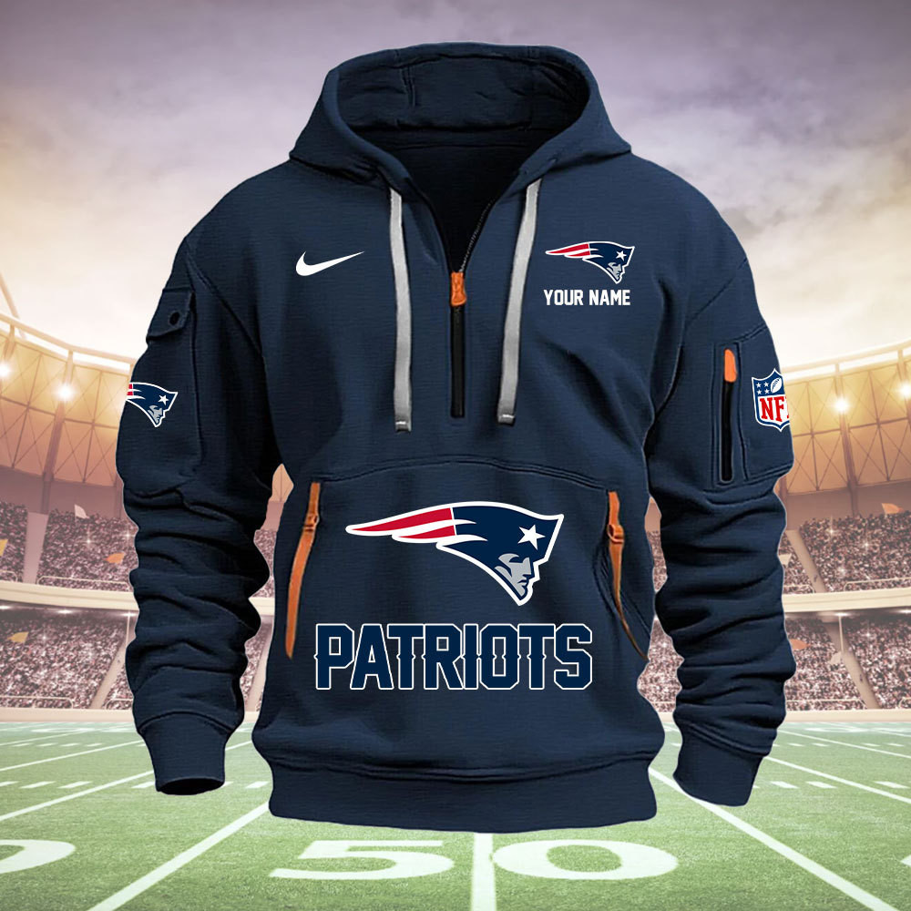 New England Patriots New Personalized Quarter Zip Hoodie AZBTQZH000002 - Famjoys New England Patriots New Personalized Quarter Zip Hoodie AZBTQZH000002 - Famjoys