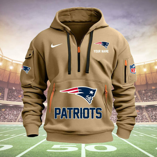 New England Patriots New Personalized Quarter Zip Hoodie AZBTQZH000002 - Famjoys New England Patriots New Personalized Quarter Zip Hoodie AZBTQZH000002 - Famjoys
