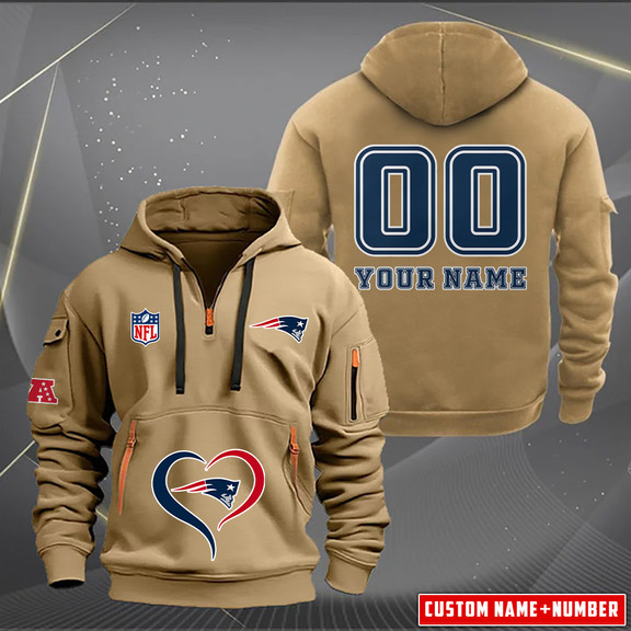 New England Patriots New Personalized Quarter Zip Hoodie AZBTQZH000150 - Famjoys New England Patriots New Personalized Quarter Zip Hoodie AZBTQZH000150 - Famjoys