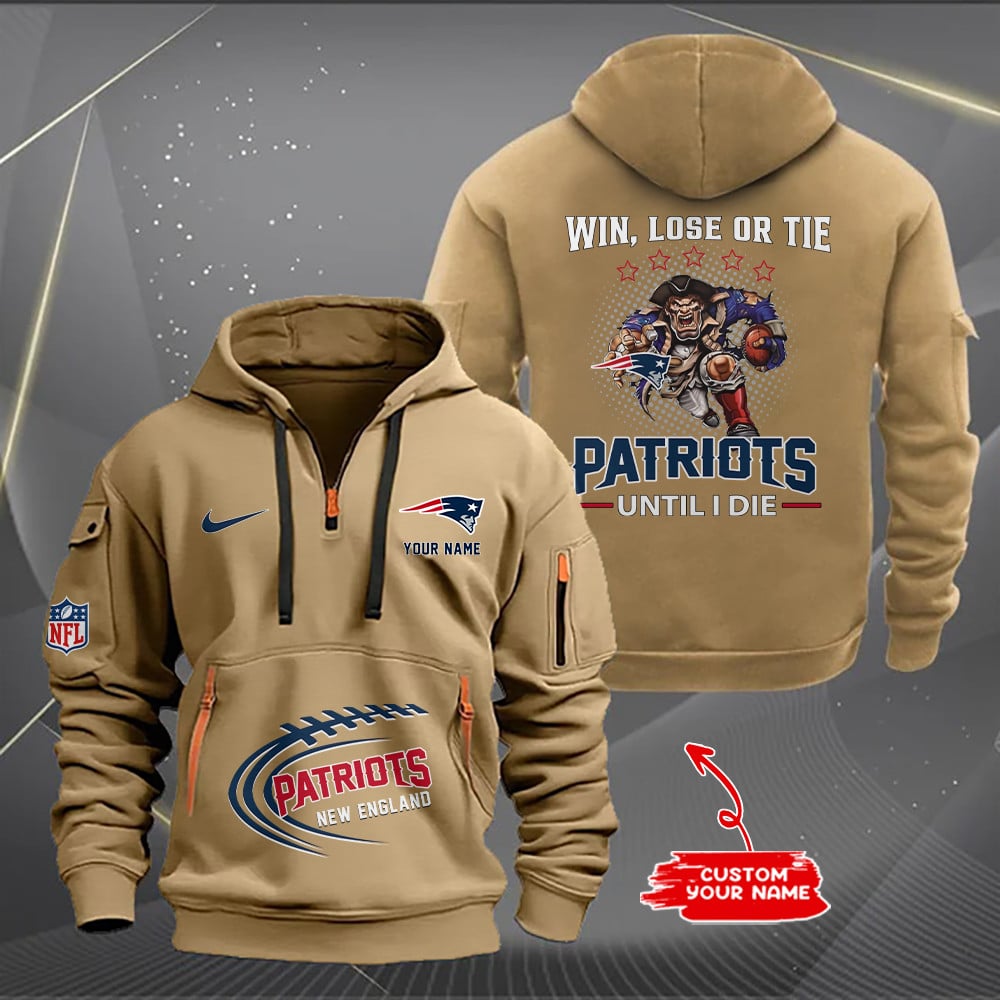 New England Patriots New Personalized Quarter Zip Hoodie AZBTQZH000176 - Famjoys New England Patriots New Personalized Quarter Zip Hoodie AZBTQZH000176 - Famjoys