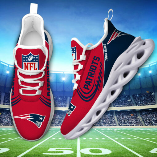 New England Patriots Shoes Custom Max Soul Shoes V06 - Famjoys New England Patriots Shoes Custom Max Soul Shoes V06 - Famjoys