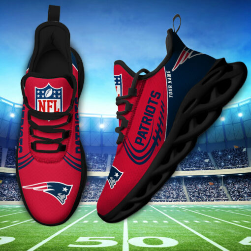 New England Patriots Shoes Custom Max Soul Shoes V06 - Famjoys New England Patriots Shoes Custom Max Soul Shoes V06 - Famjoys