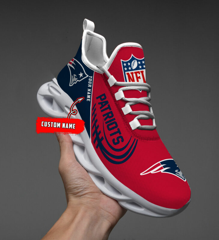 New England Patriots Shoes Custom Max Soul Shoes V06 - Famjoys New England Patriots Shoes Custom Max Soul Shoes V06 - Famjoys