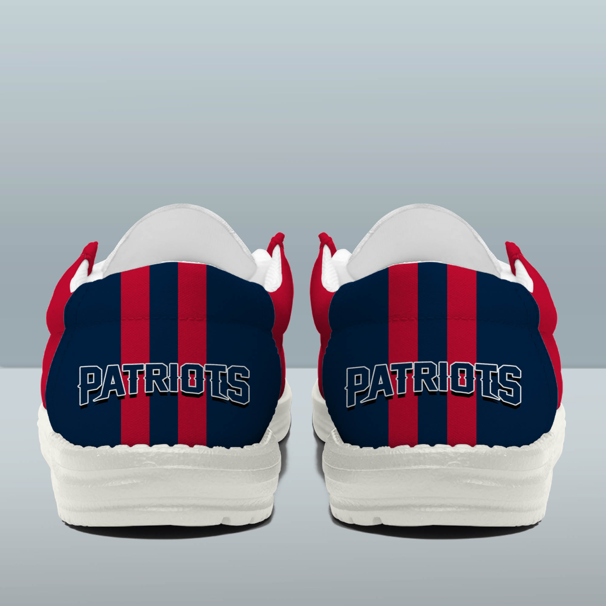New England Patriots Team White Canvas Loafer Shoes Personalized Your Name - Famjoys New England Patriots Team White Canvas Loafer Shoes Personalized Your Name - Famjoys