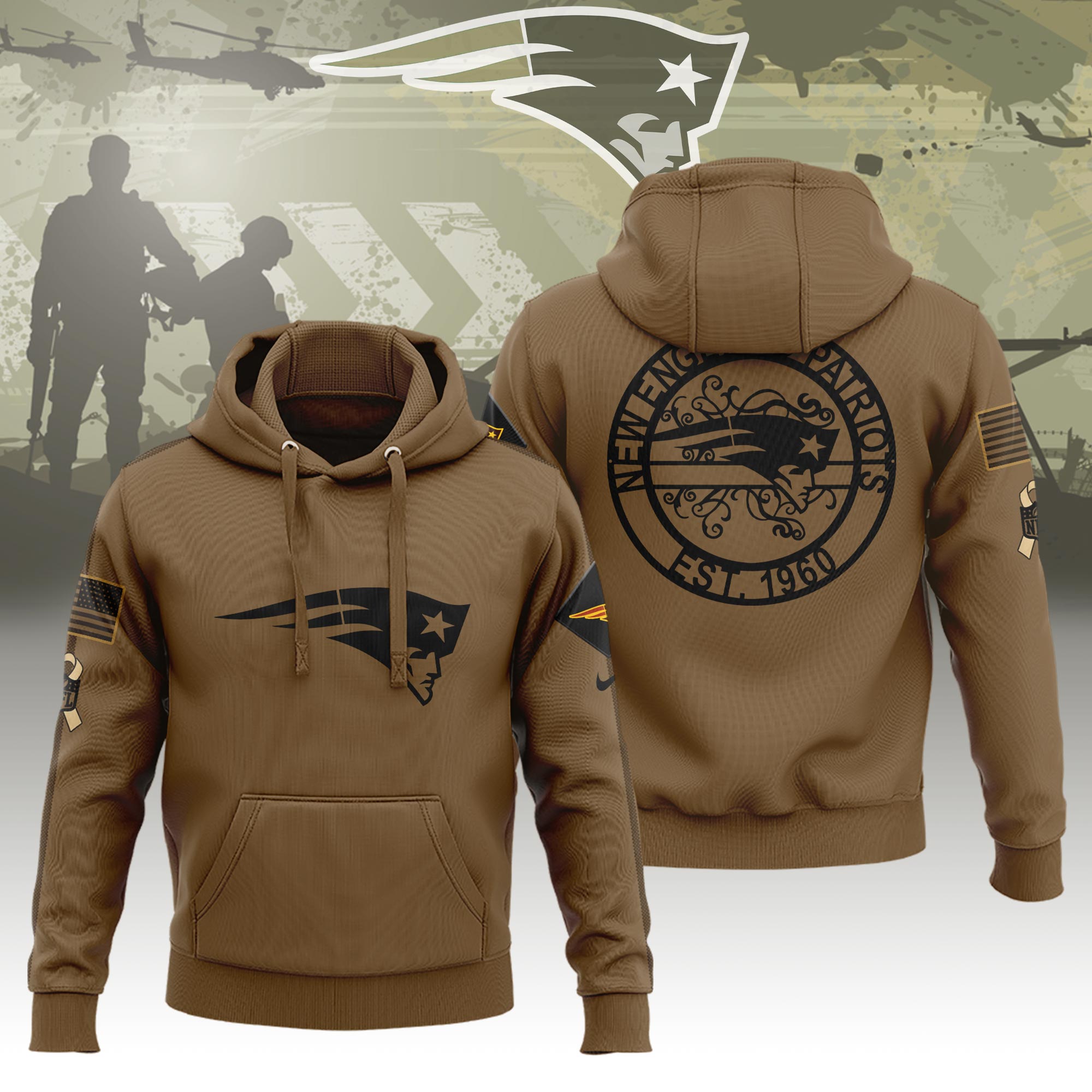 New England Patriots Veterans Hoodie - Famjoys New England Patriots Veterans Hoodie - Famjoys