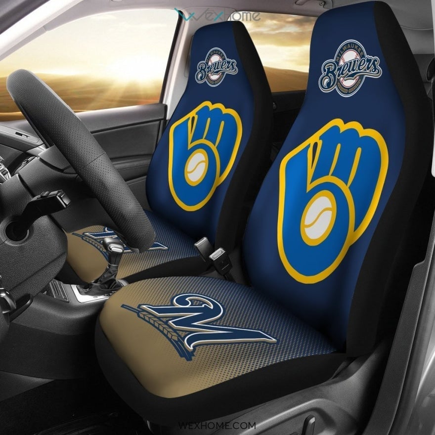 New Fashion Fantastic Milwaukee Brewers Car Seat Covers - Famjoys New Fashion Fantastic Milwaukee Brewers Car Seat Covers - Famjoys