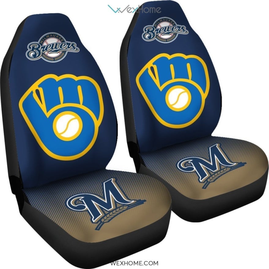 New Fashion Fantastic Milwaukee Brewers Car Seat Covers - Famjoys New Fashion Fantastic Milwaukee Brewers Car Seat Covers - Famjoys