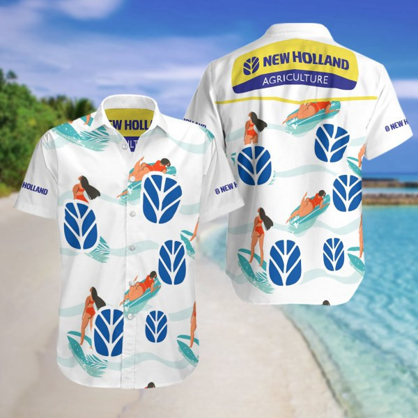 New Holland Agriculture Summer Short Sleeve Hawaiian Beach Shirt - Famjoys New Holland Agriculture Summer Short Sleeve Hawaiian Beach Shirt - Famjoys
