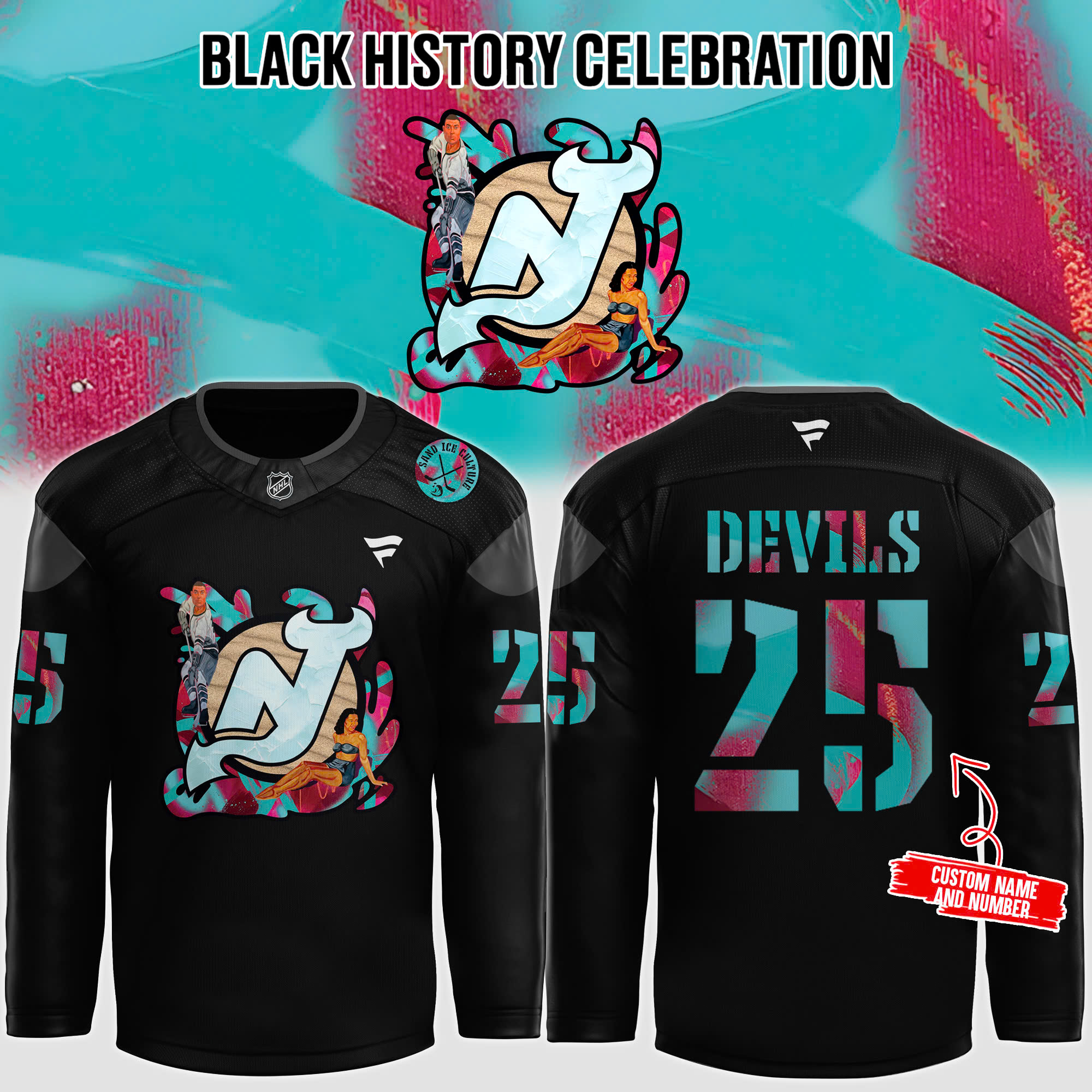 New Jersey Devils Black History Month Hockey Jersey - Famjoys New Jersey Devils Black History Month Hockey Jersey - Famjoys