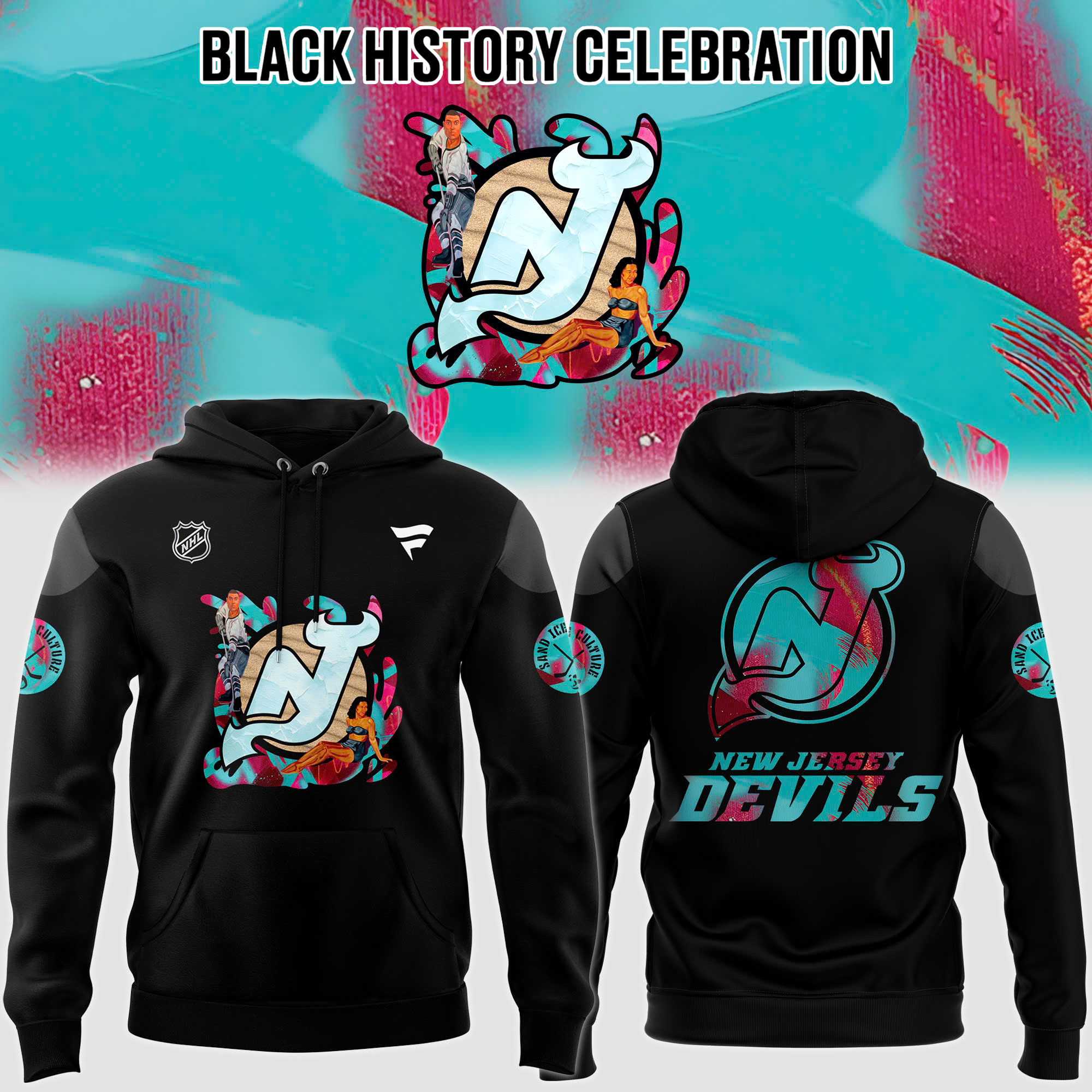 New Jersey Devils Black History Month Hoodie - Famjoys New Jersey Devils Black History Month Hoodie - Famjoys