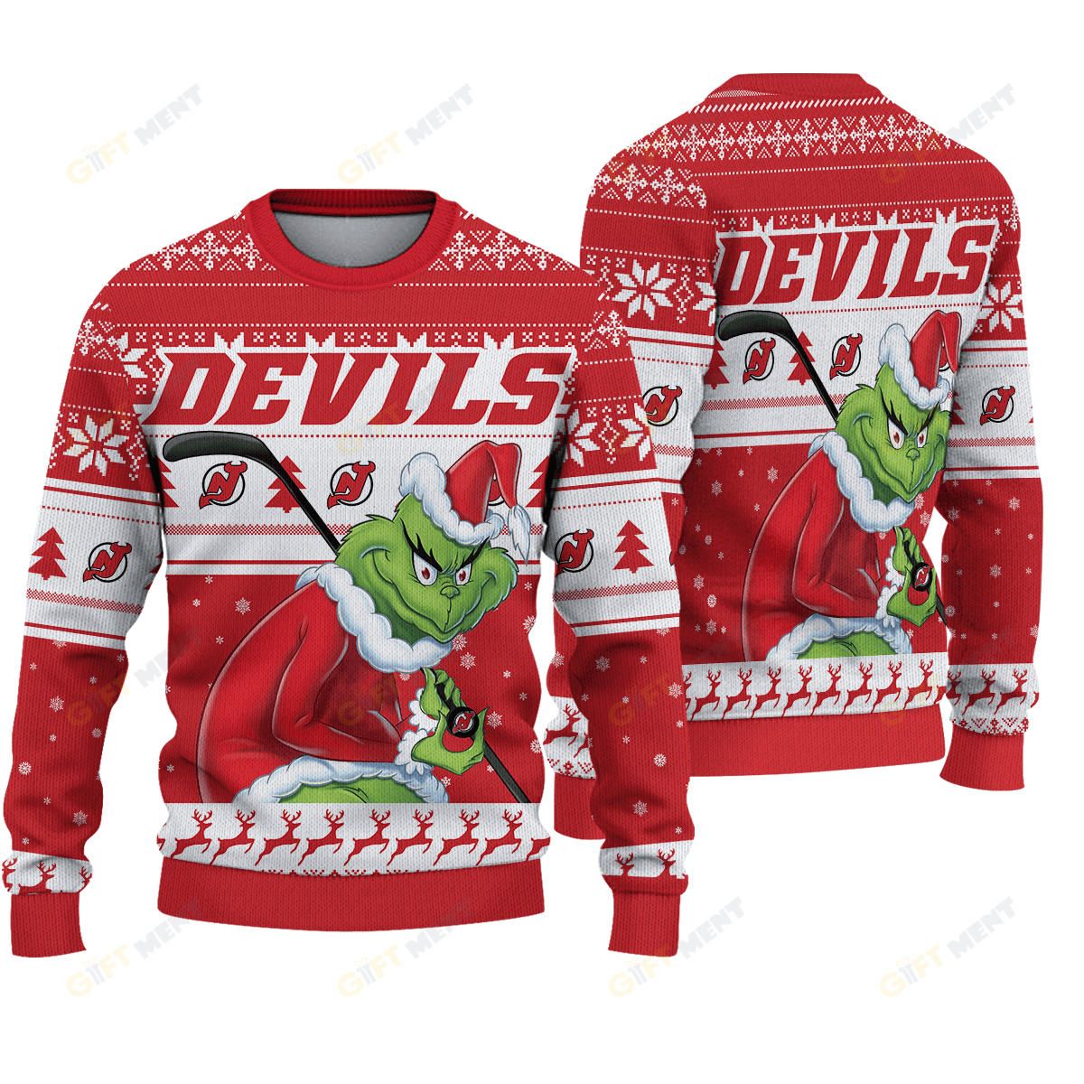 New Jersey Devils Grinch Christmas Ugly Sweater