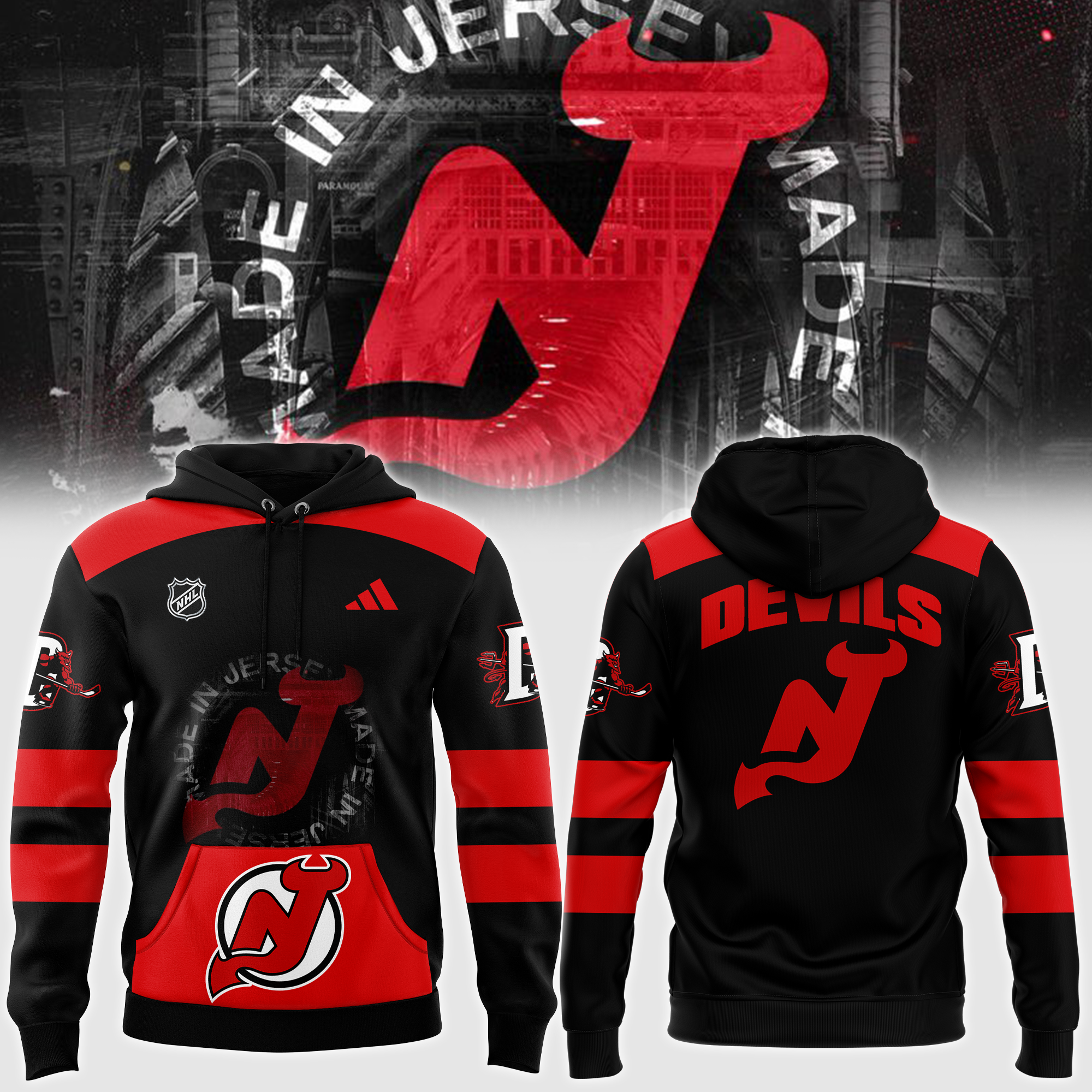 New Jersey Devils Made Hoodie - Famjoys New Jersey Devils Made Hoodie - Famjoys