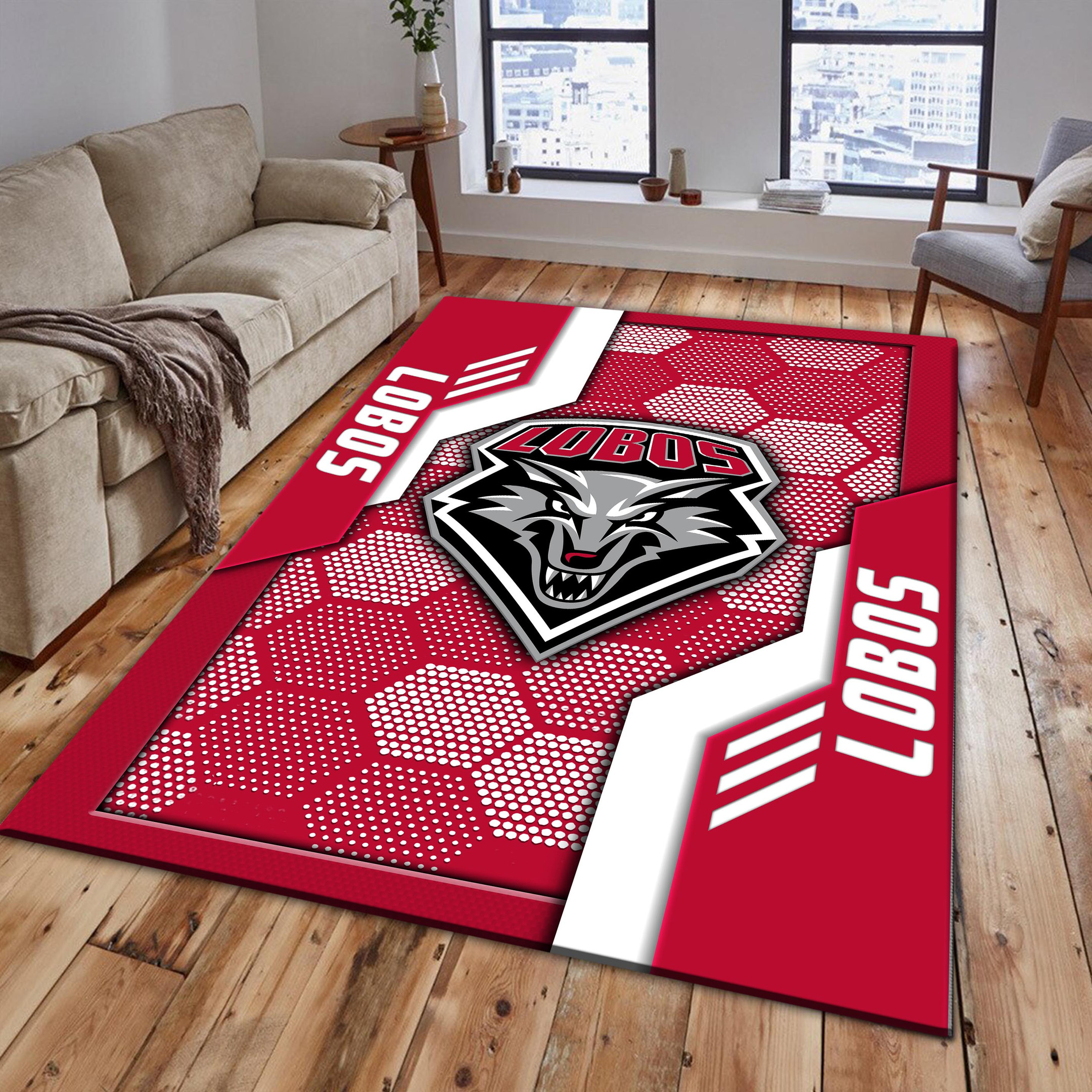 New Mexico Lobos Area Rugs 3784