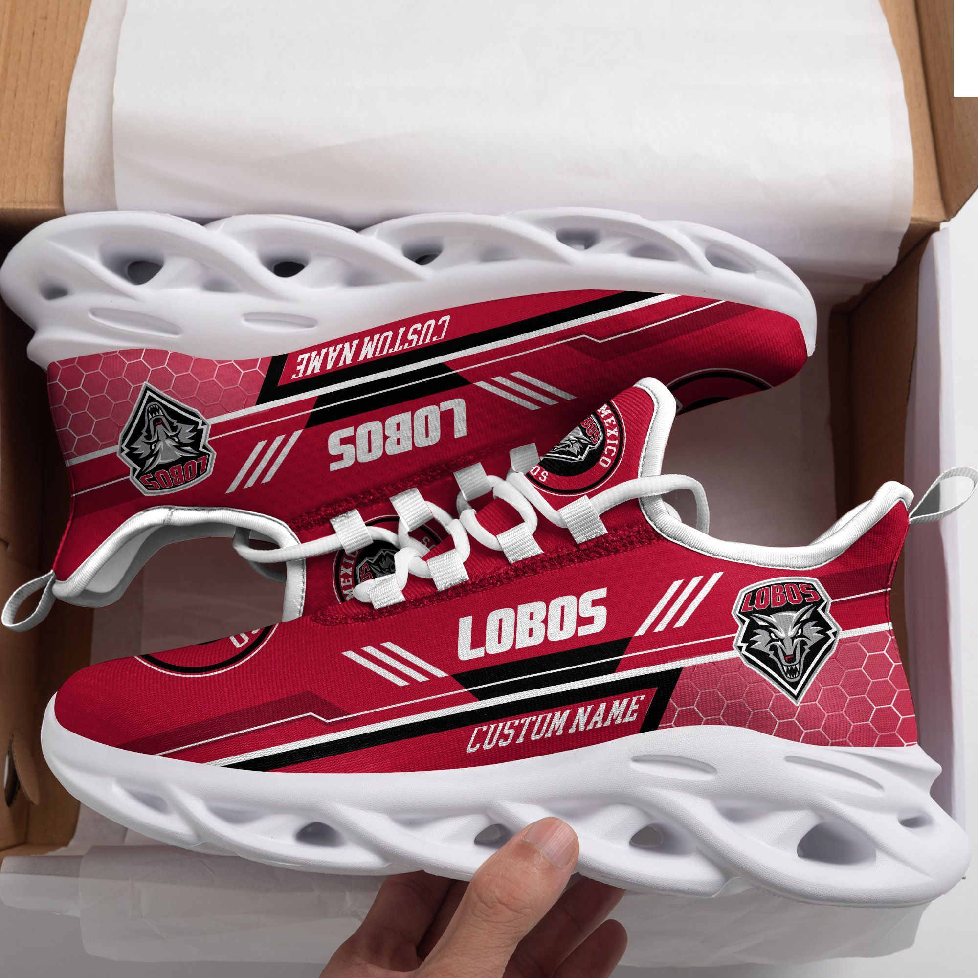 New Mexico Lobos Custom Personalized Max Soul Sneakers Shoes