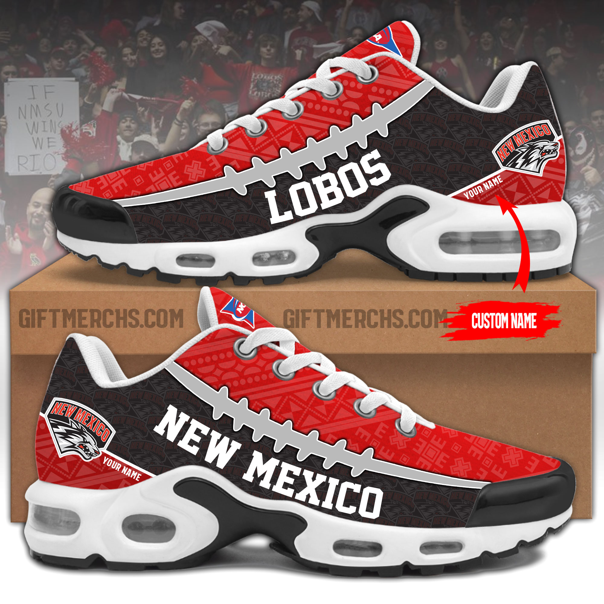 New Mexico Lobos Personalized Shoes - Famjoys New Mexico Lobos Personalized Shoes - Famjoys