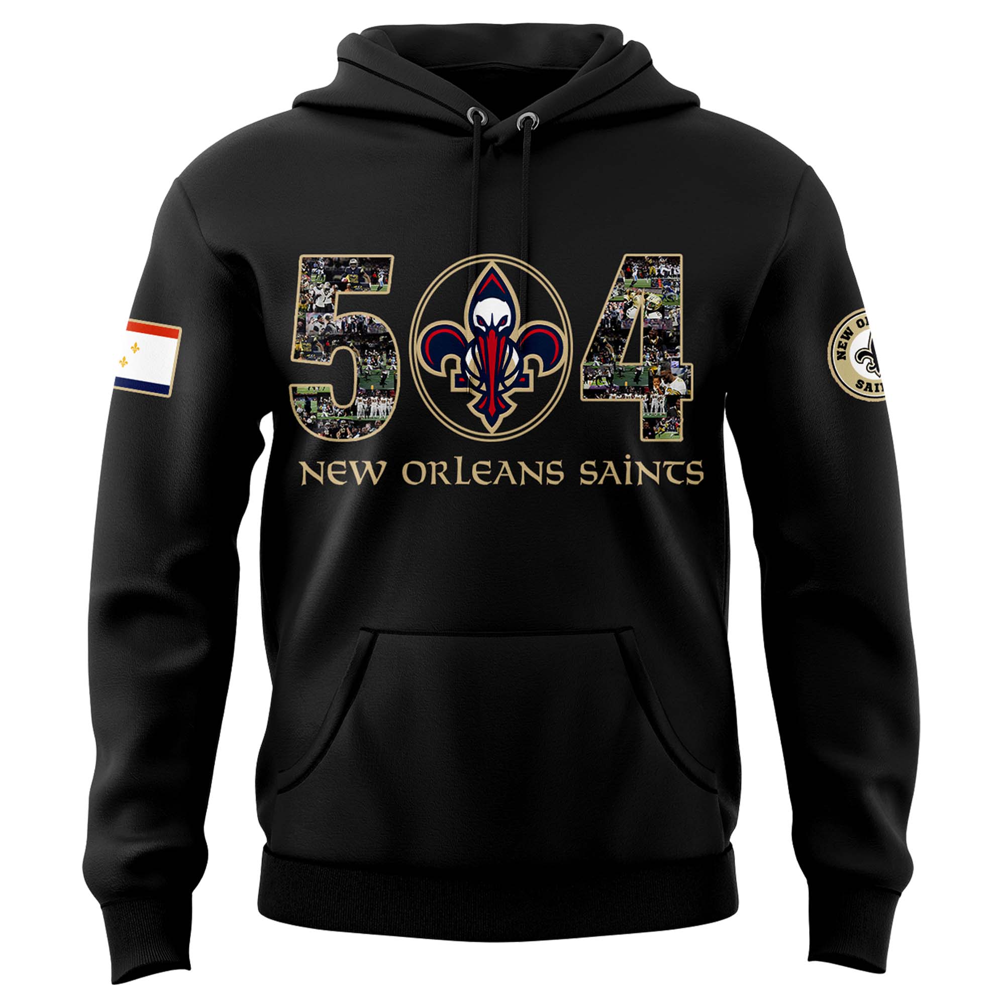 New Orleans Saints 504 Day Premium Pullover Hoodie - Famjoys New Orleans Saints 504 Day Premium Pullover Hoodie - Famjoys