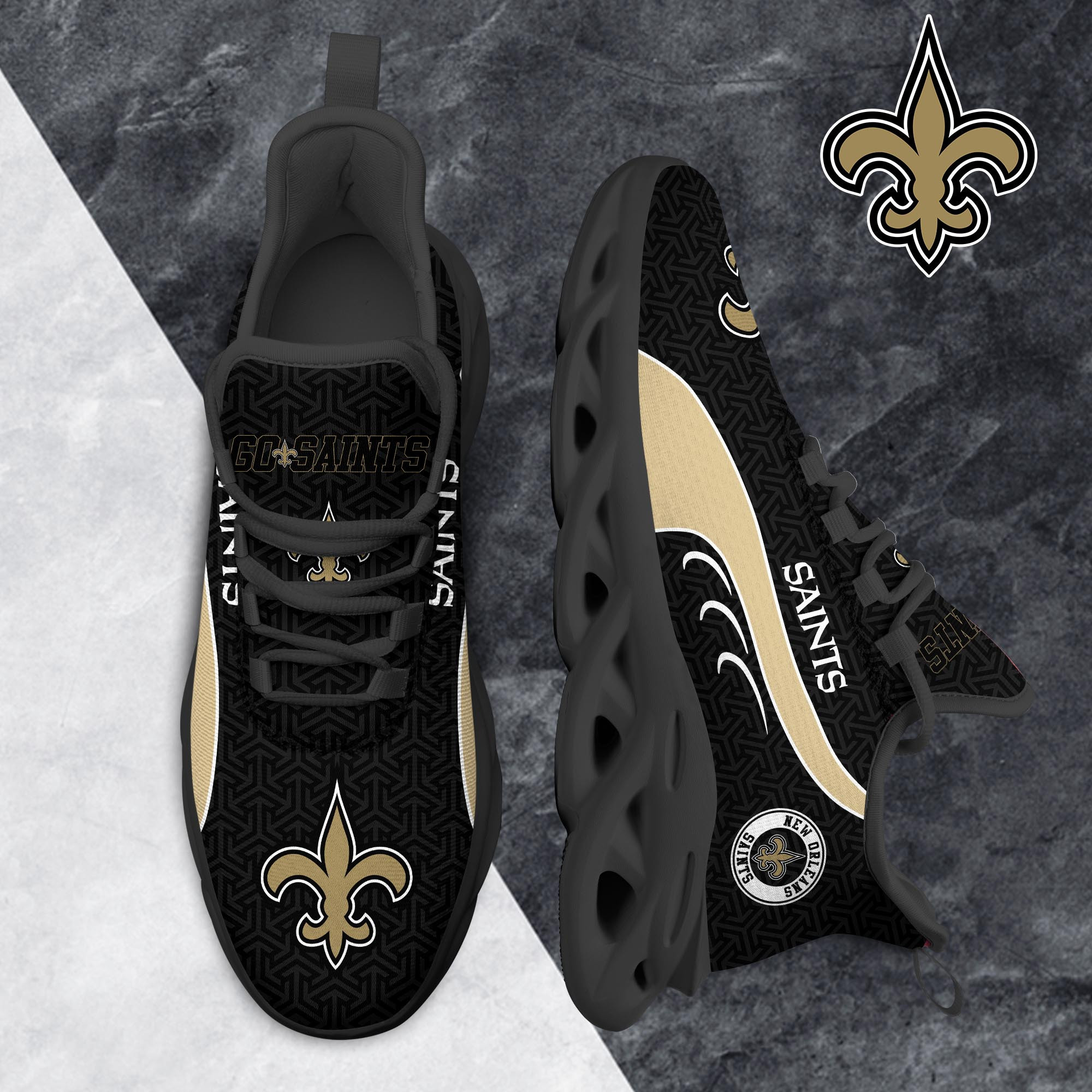 New Orleans Saints Clunky Shoes T-42107 - Famjoys New Orleans Saints Clunky Shoes T-42107 - Famjoys