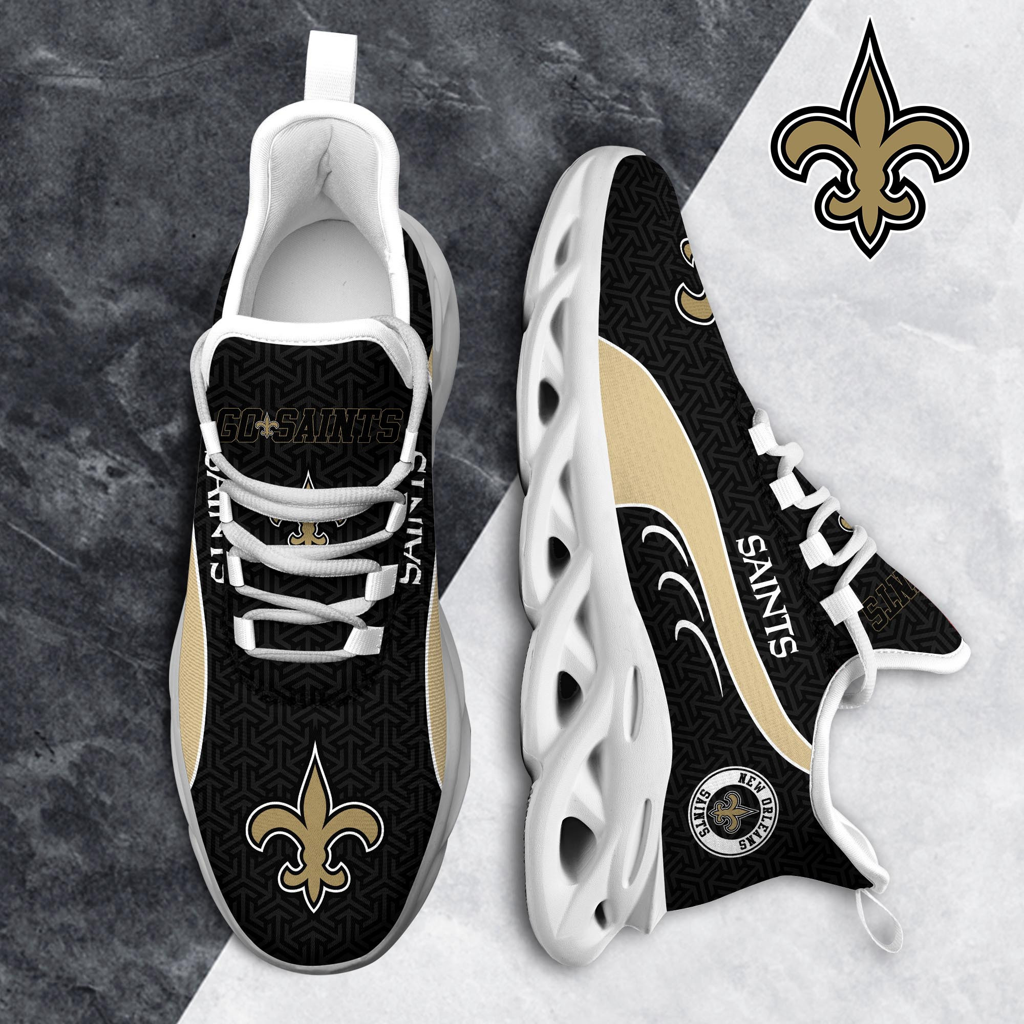 New Orleans Saints Clunky Shoes T-42107 - Famjoys New Orleans Saints Clunky Shoes T-42107 - Famjoys