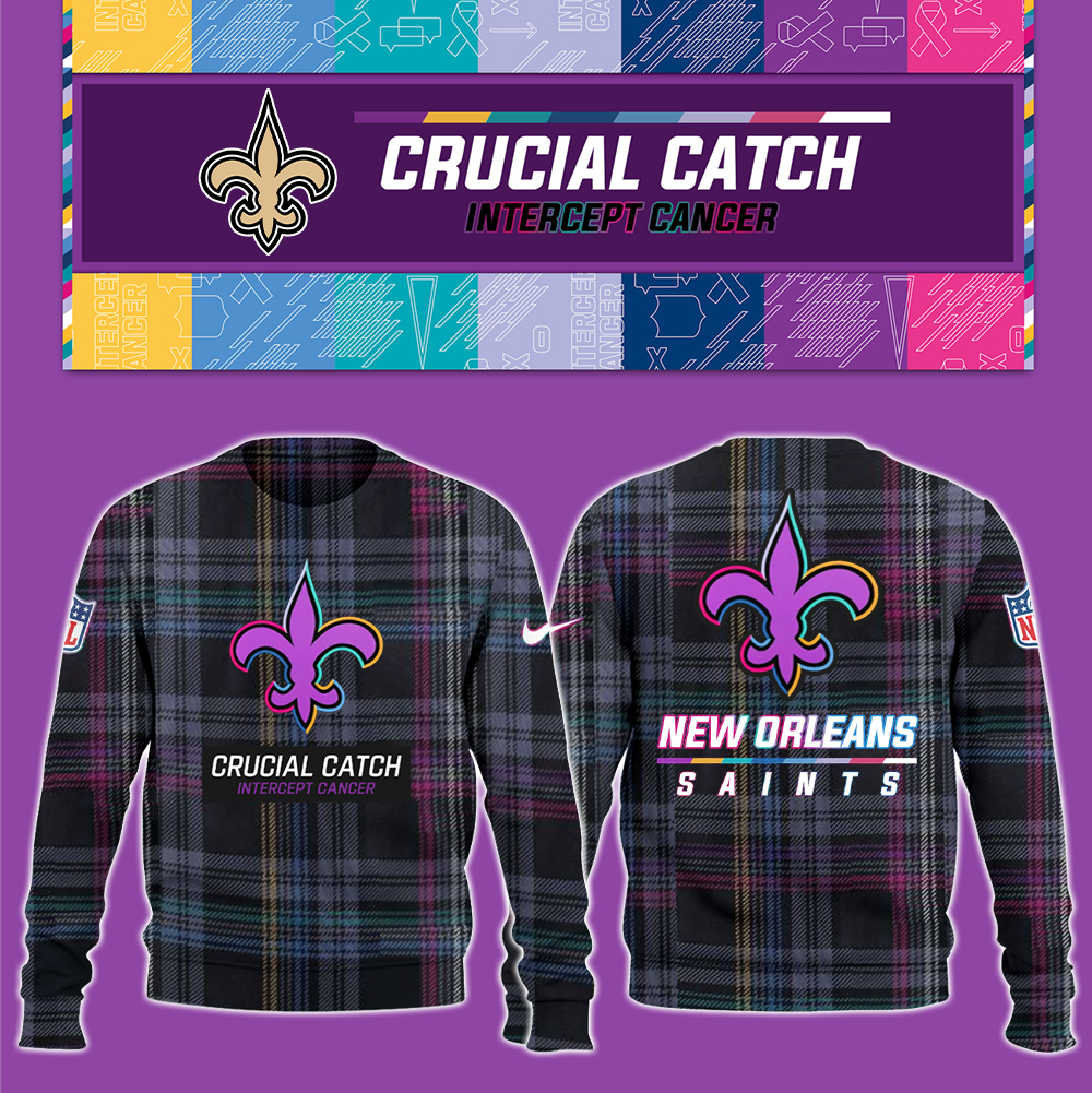 New Orleans Saints Crucial Catch Hoodie V2 - Famjoys New Orleans Saints Crucial Catch Hoodie V2 - Famjoys