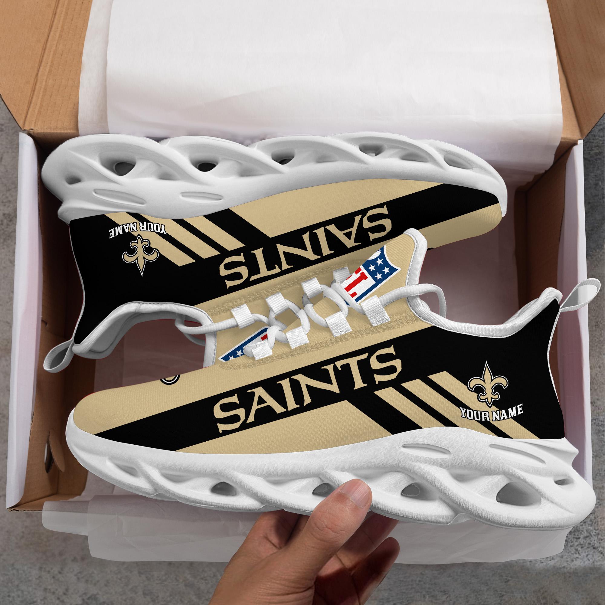 New Orleans Saints Custom Name Max Soul Shoes - Famjoys New Orleans Saints Custom Name Max Soul Shoes - Famjoys