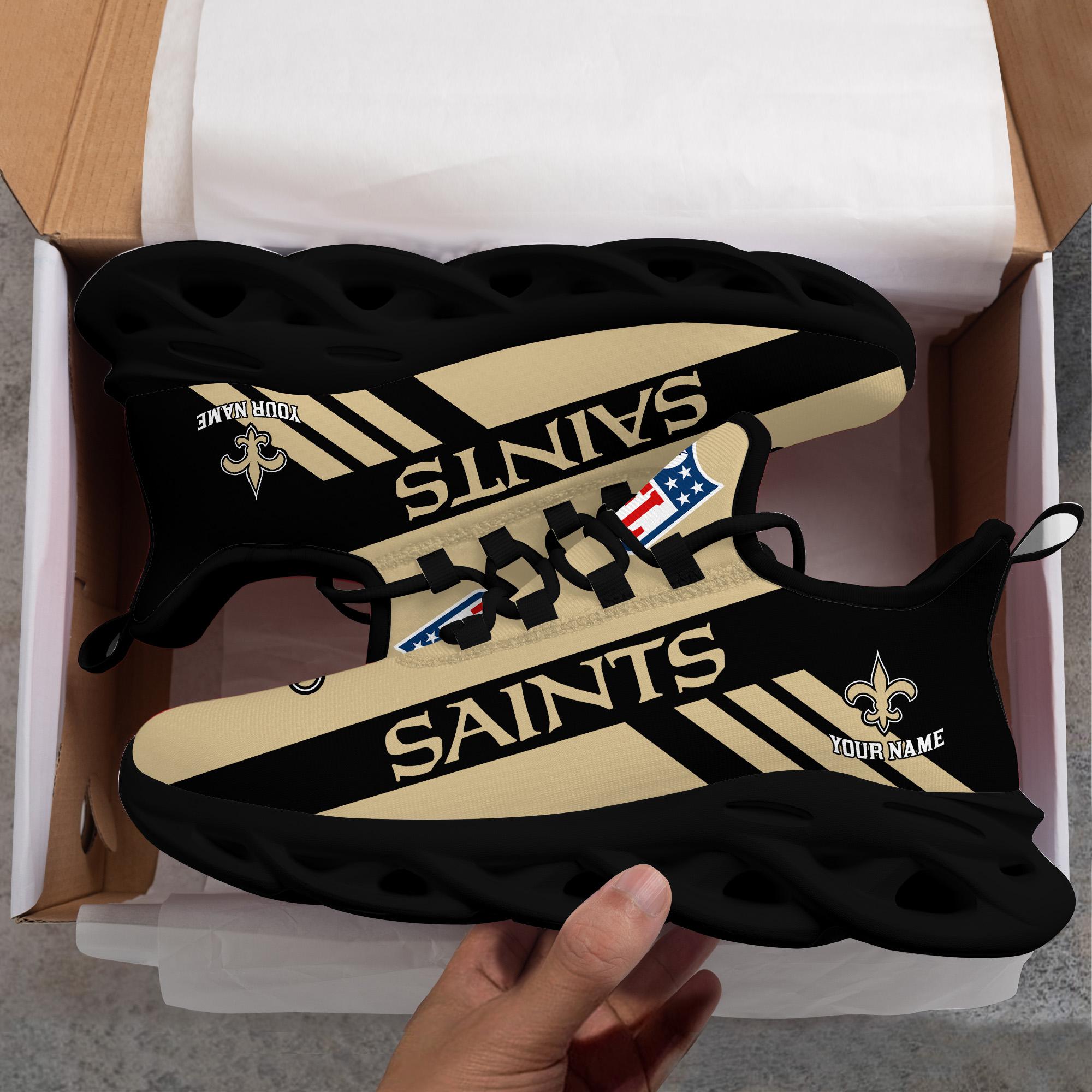 New Orleans Saints Custom Name Max Soul Shoes - Famjoys New Orleans Saints Custom Name Max Soul Shoes - Famjoys