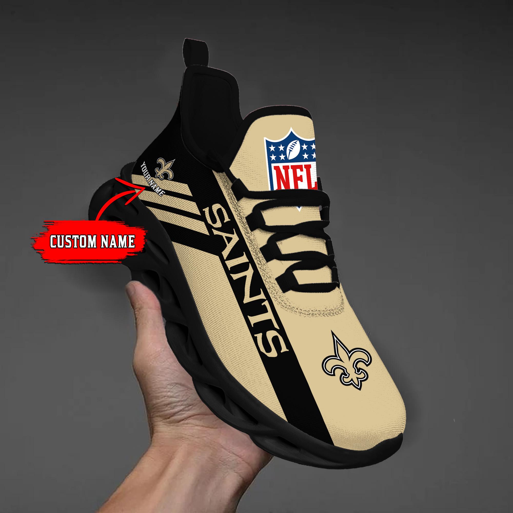 New Orleans Saints Custom Name Max Soul Shoes - Famjoys New Orleans Saints Custom Name Max Soul Shoes - Famjoys