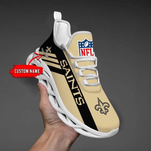 New Orleans Saints Custom Name Max Soul Shoes - Famjoys New Orleans Saints Custom Name Max Soul Shoes - Famjoys