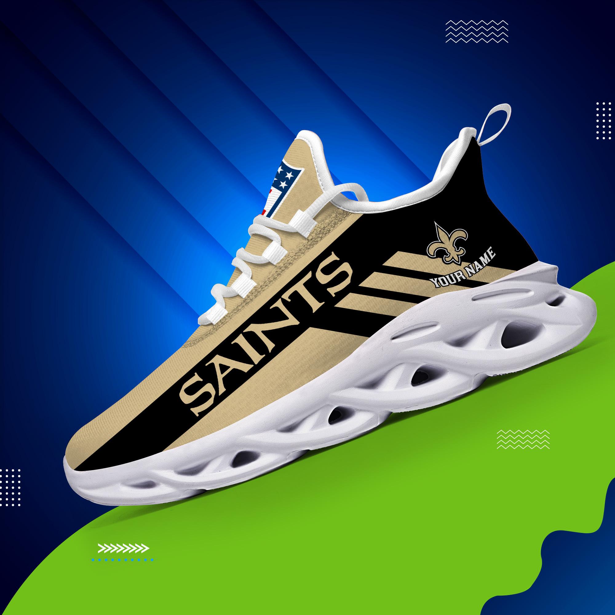 New Orleans Saints Custom Name Max Soul Shoes - Famjoys New Orleans Saints Custom Name Max Soul Shoes - Famjoys