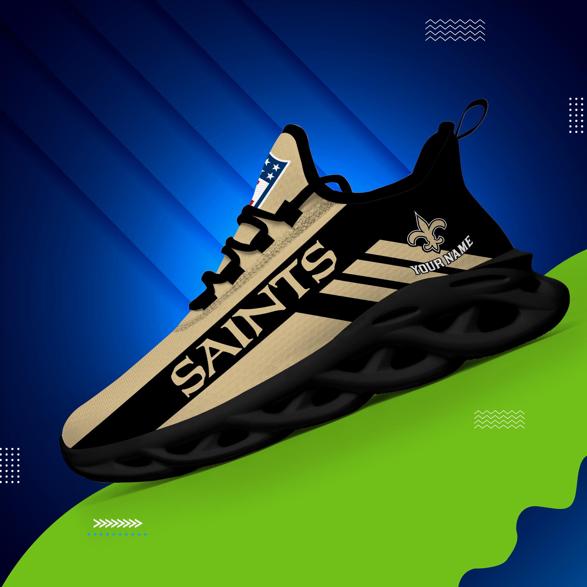 New Orleans Saints Custom Name Max Soul Shoes - Famjoys New Orleans Saints Custom Name Max Soul Shoes - Famjoys