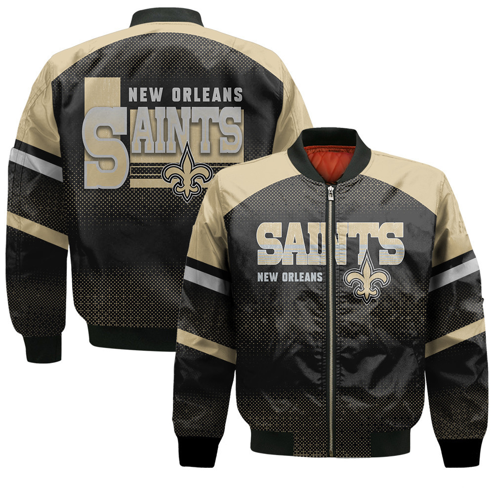 New Orleans Saints - Fearless Warrior Unisex Varsity Jacket - Famjoys New Orleans Saints - Fearless Warrior Unisex Varsity Jacket - Famjoys