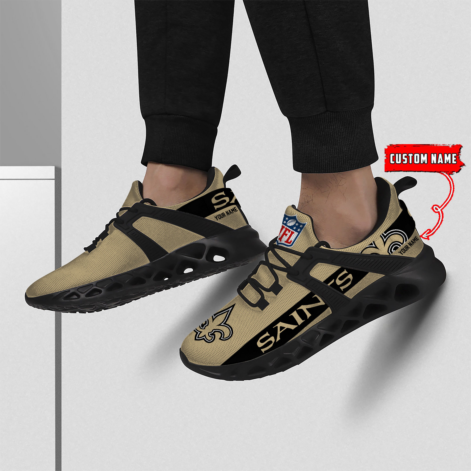 New Orleans Saints Football Team Sport Sneakers - Famjoys New Orleans Saints Football Team Sport Sneakers - Famjoys