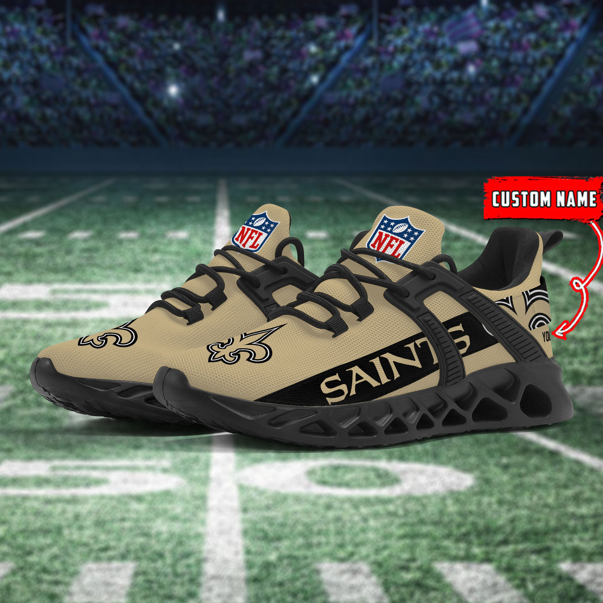 New Orleans Saints Football Team Sport Sneakers - Famjoys New Orleans Saints Football Team Sport Sneakers - Famjoys