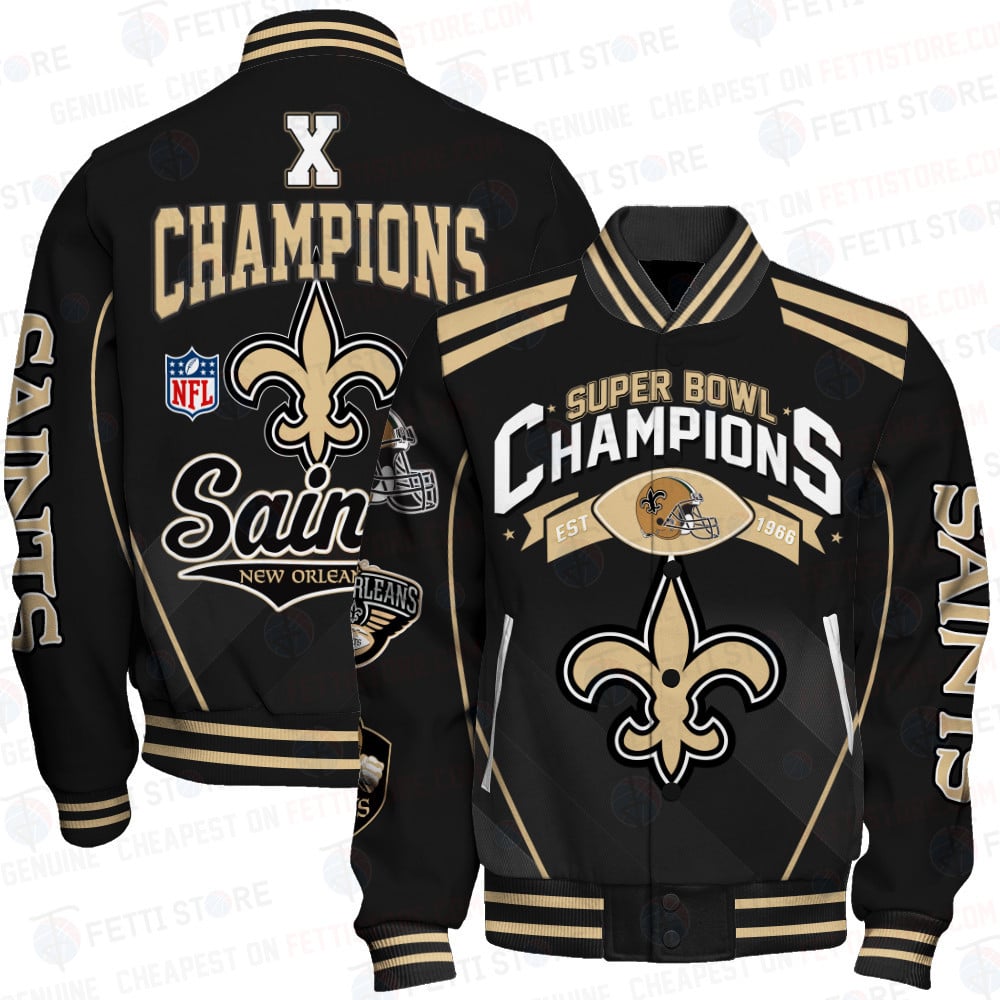 New Orleans Saints National Football League Champions Varsity Jacket - Famjoys New Orleans Saints National Football League Champions Varsity Jacket - Famjoys