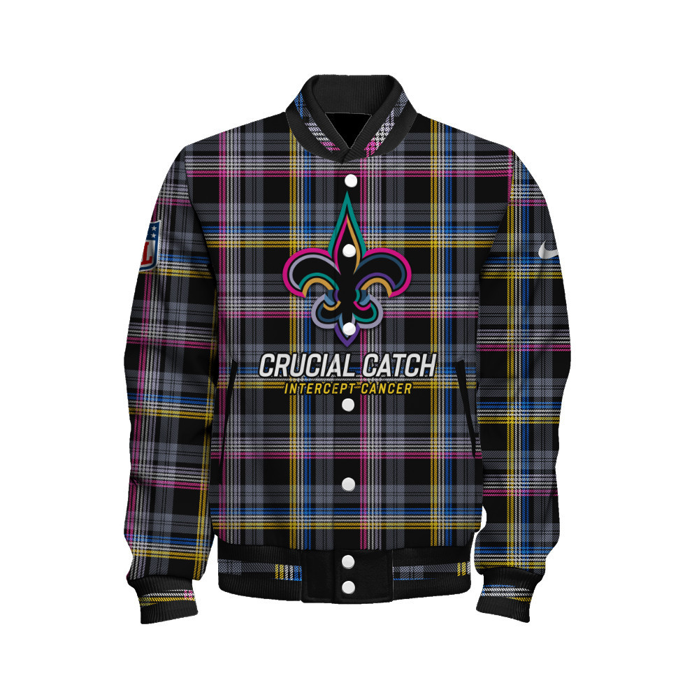 New Orleans Saints National Football League Crucial Catch Unisex Varsity Jacket - Famjoys New Orleans Saints National Football League Crucial Catch Unisex Varsity Jacket - Famjoys