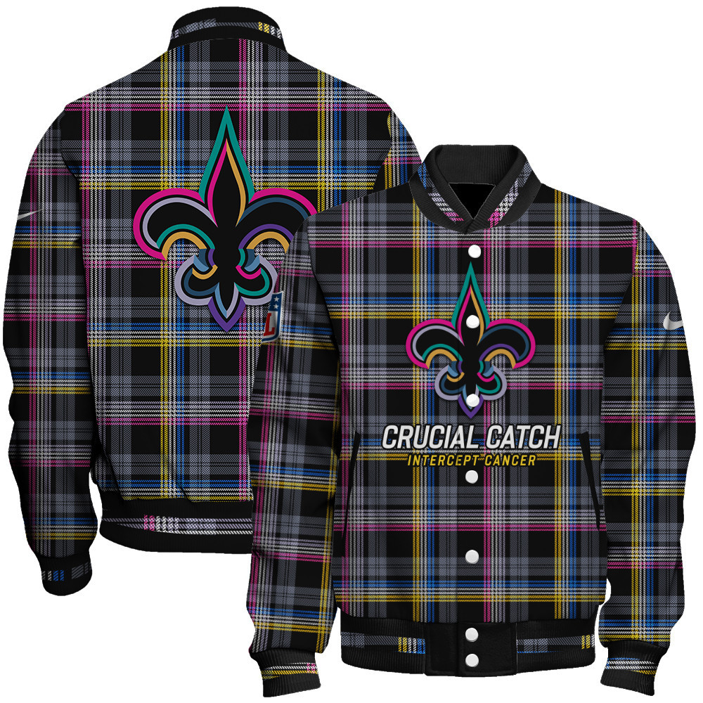 New Orleans Saints National Football League Crucial Catch Unisex Varsity Jacket - Famjoys New Orleans Saints National Football League Crucial Catch Unisex Varsity Jacket - Famjoys