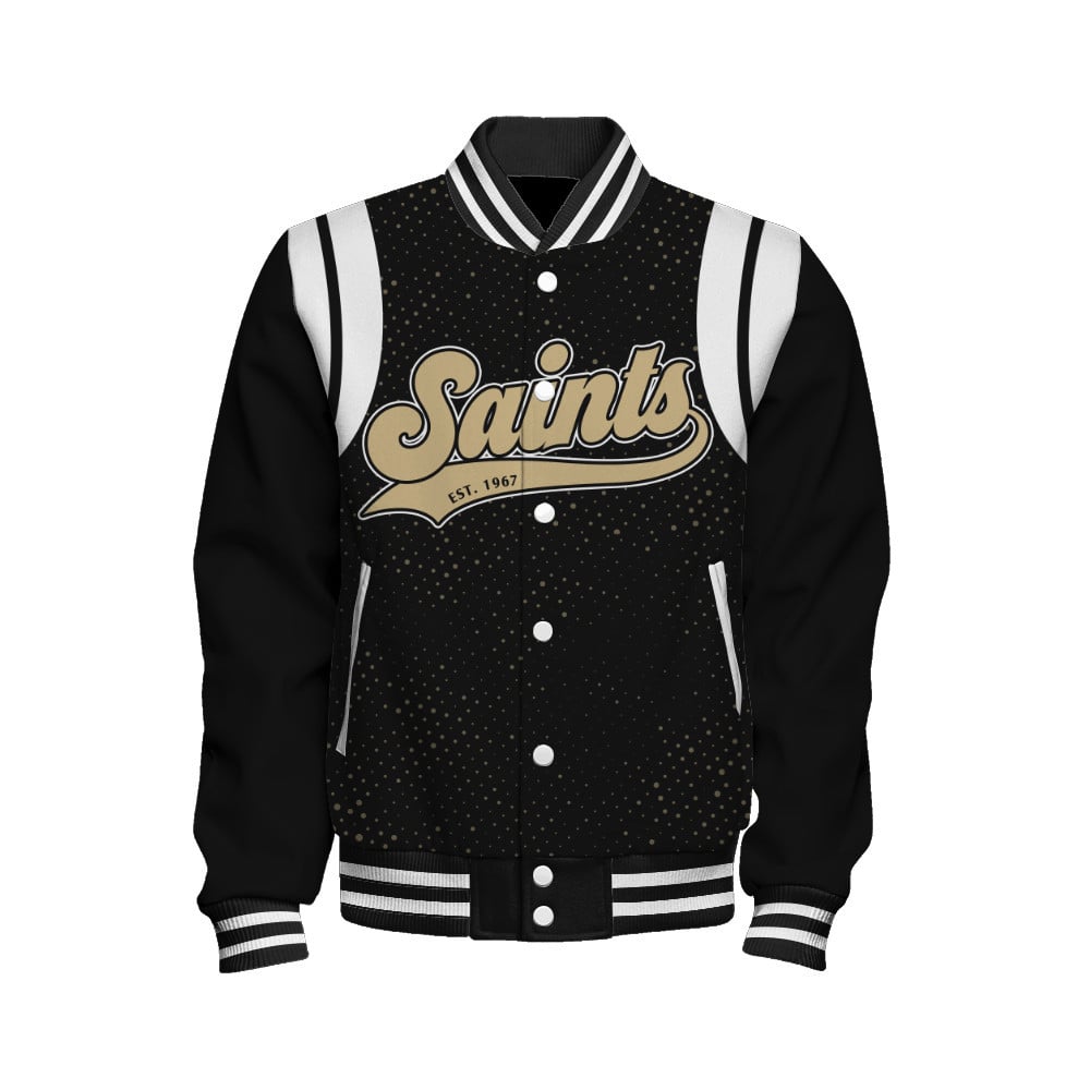 New Orleans Saints National Football League Make Your Mark Unisex Varsity Jacket - Famjoys New Orleans Saints National Football League Make Your Mark Unisex Varsity Jacket - Famjoys