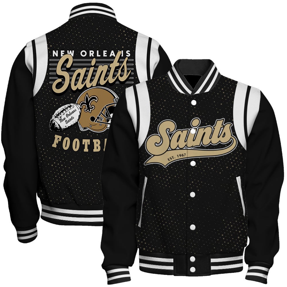 New Orleans Saints National Football League Make Your Mark Unisex Varsity Jacket - Famjoys New Orleans Saints National Football League Make Your Mark Unisex Varsity Jacket - Famjoys