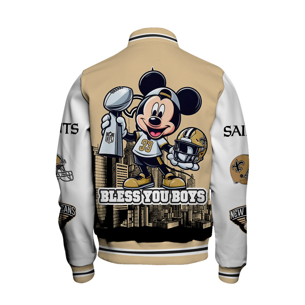New Orleans Saints National Football League Varsity Jacket STM V5 - Famjoys New Orleans Saints National Football League Varsity Jacket STM V5 - Famjoys