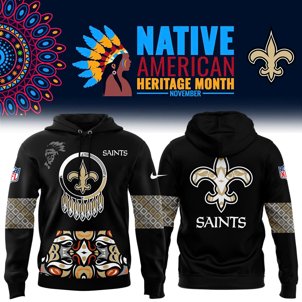 New Orleans Saints Native American Heritage Month Premium Pullover Hoodie - Famjoys New Orleans Saints Native American Heritage Month Premium Pullover Hoodie - Famjoys