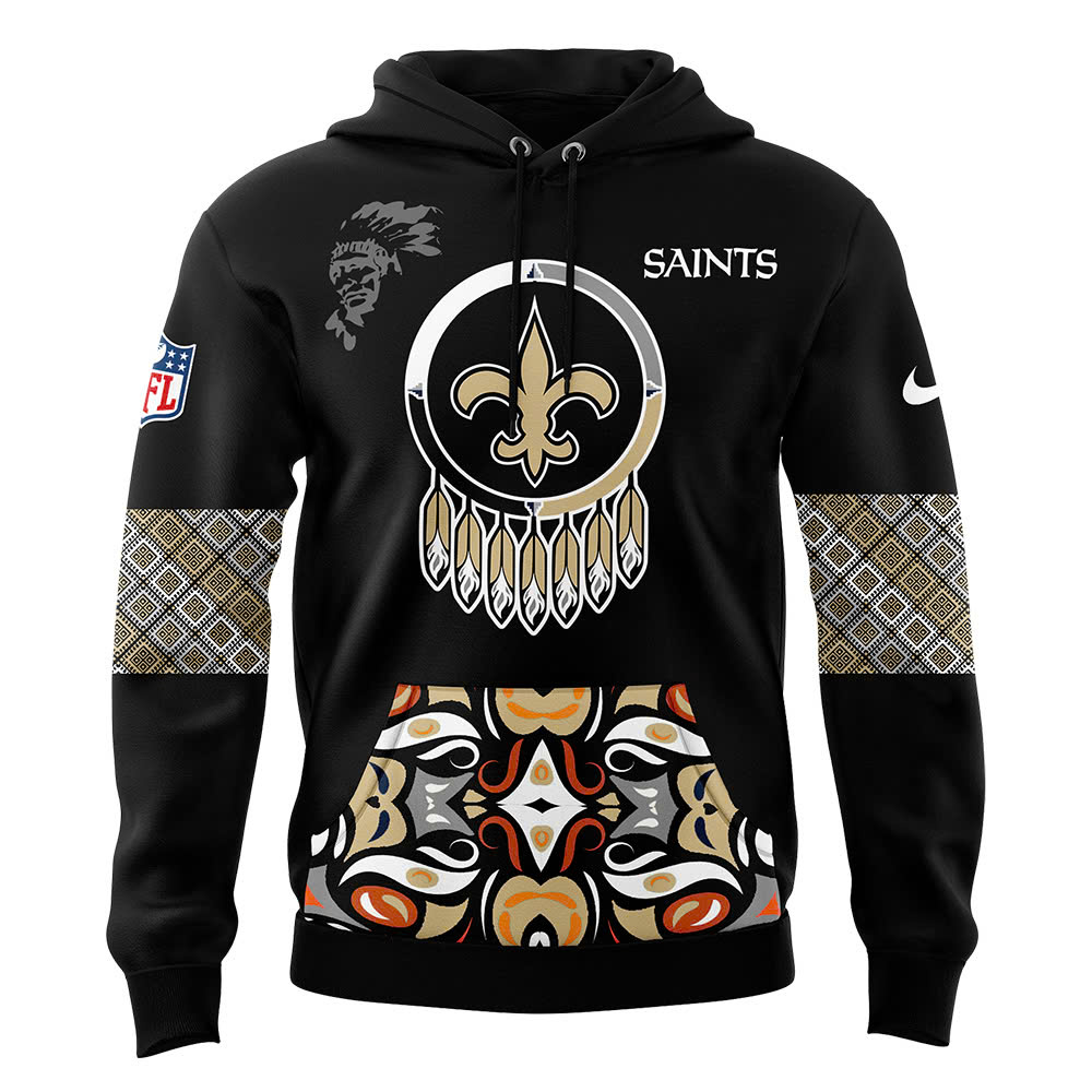 New Orleans Saints Native American Heritage Month Premium Pullover Hoodie - Famjoys New Orleans Saints Native American Heritage Month Premium Pullover Hoodie - Famjoys