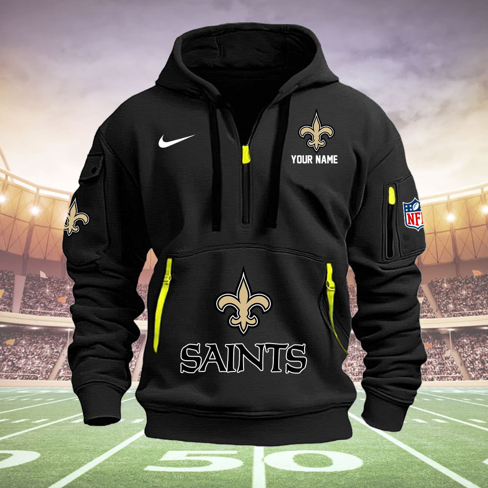 New Orleans Saints New Personalized Quarter Zip Hoodie AZBTQZH000027 - Famjoys New Orleans Saints New Personalized Quarter Zip Hoodie AZBTQZH000027 - Famjoys