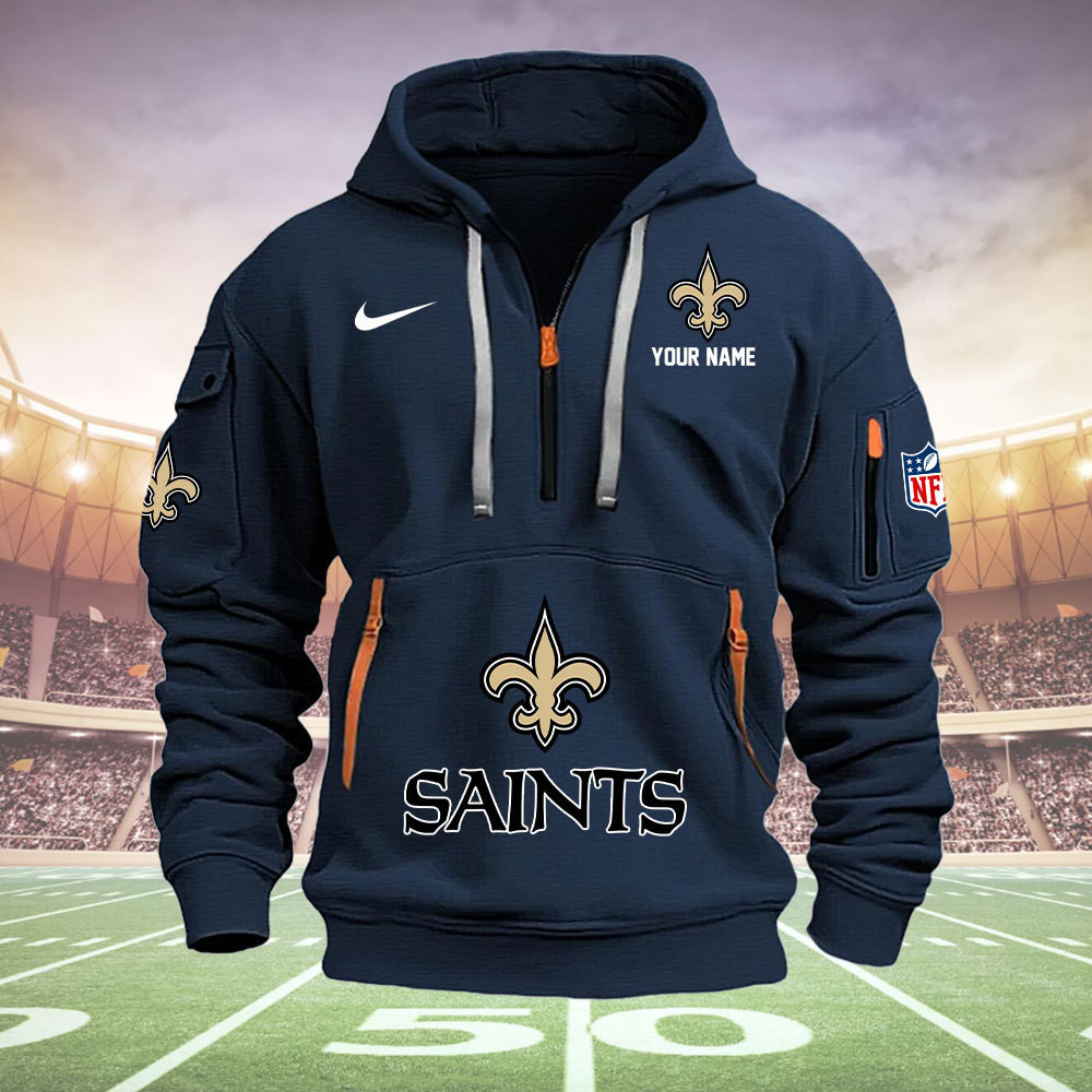 New Orleans Saints New Personalized Quarter Zip Hoodie AZBTQZH000027 - Famjoys New Orleans Saints New Personalized Quarter Zip Hoodie AZBTQZH000027 - Famjoys